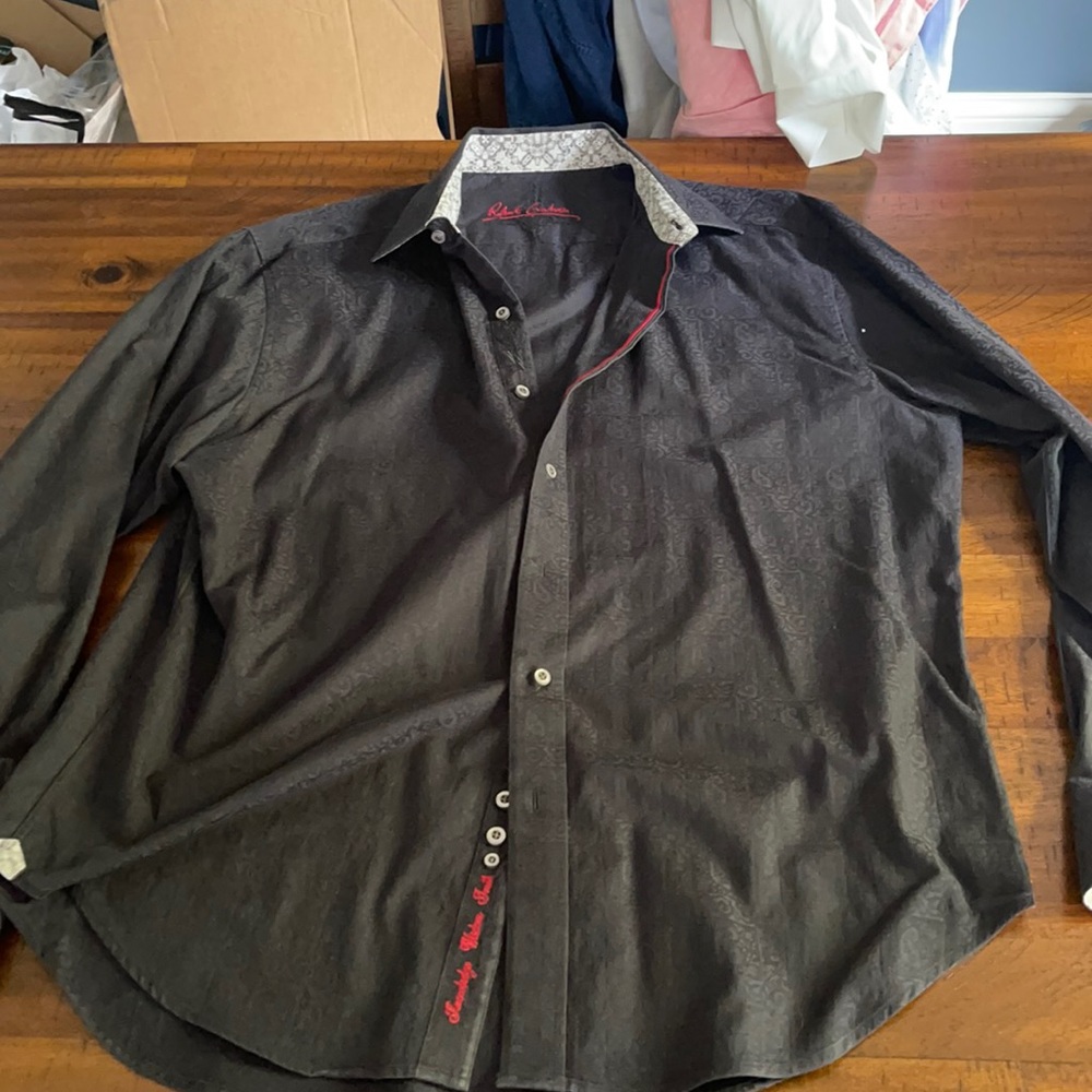 Robert Graham black flip cuff shirt